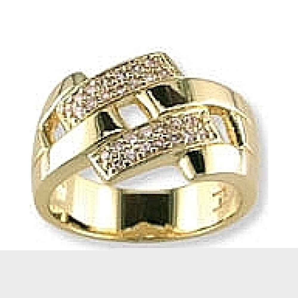 Золотое кольцо с сапфиром и фианитом № 116972