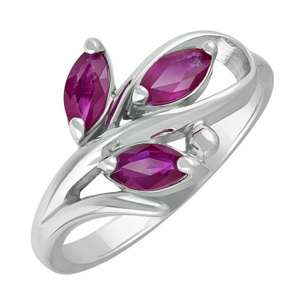 Серебряное кольцо с рубином № 130257