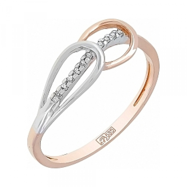 Золотое кольцо с бриллиантом № 114514