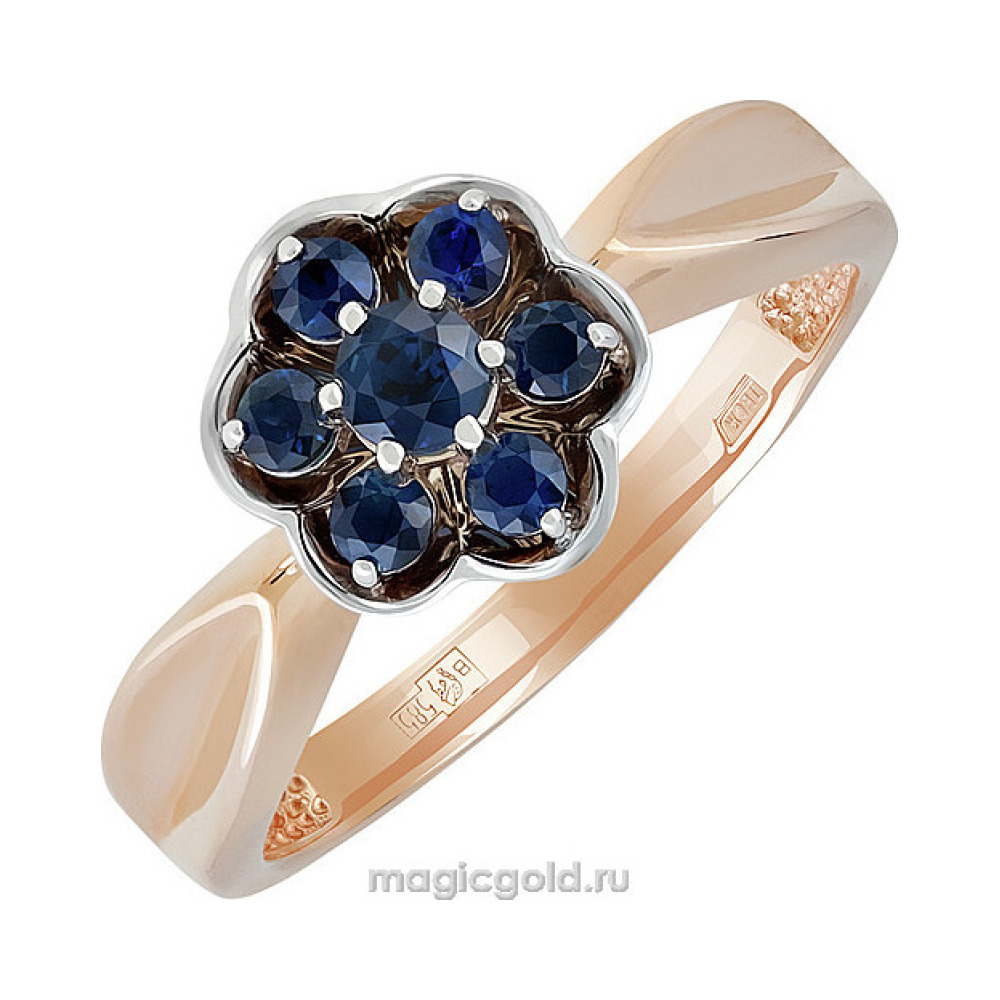 Золотое кольцо с сапфиром № 139027