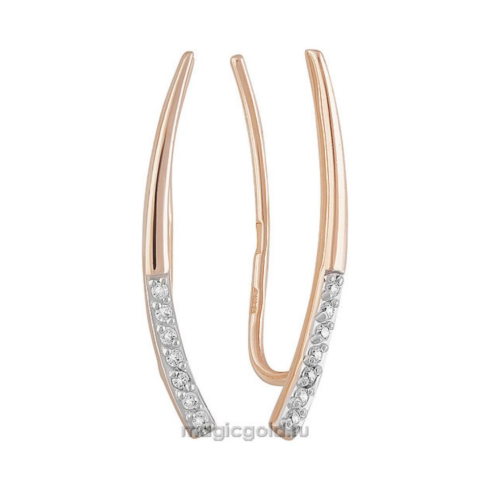 Золотые серьги с фианитом № 160795