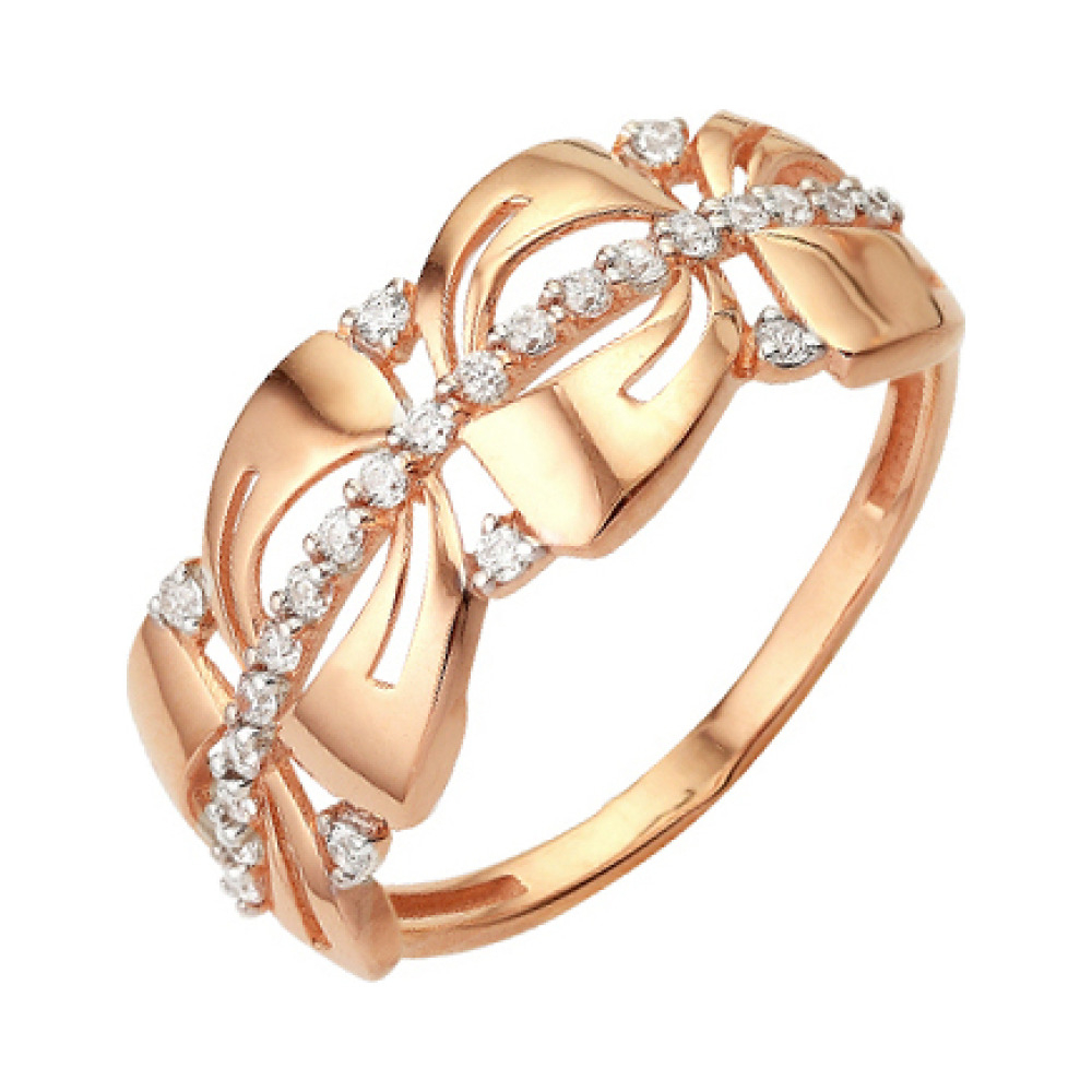 Золотое кольцо с фианитом № 141152