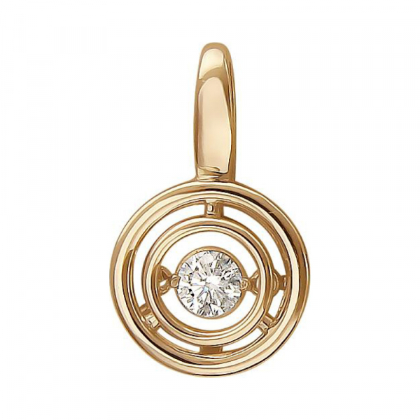 Золотая подвеска с фианитом № 138429