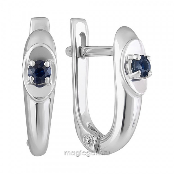 Золотые серьги с сапфиром № 161285