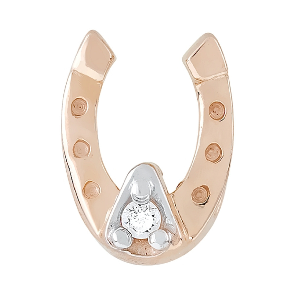  Золотая подвеска с фианитом № 64923