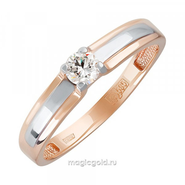 Золотое кольцо с бриллиантом № 134270