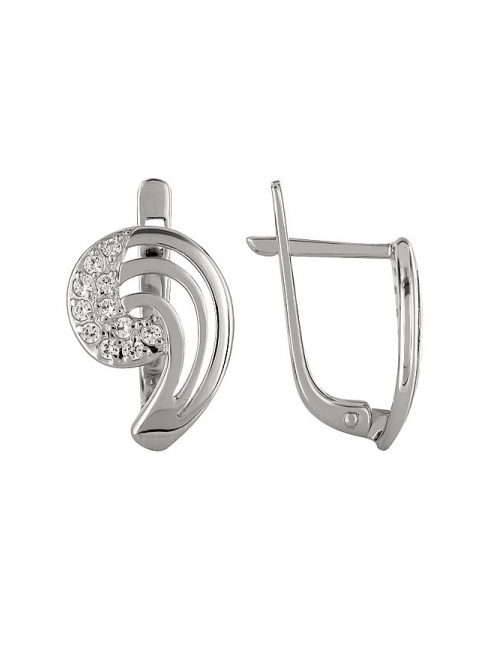 Золотые серьги с фианитом № 98426