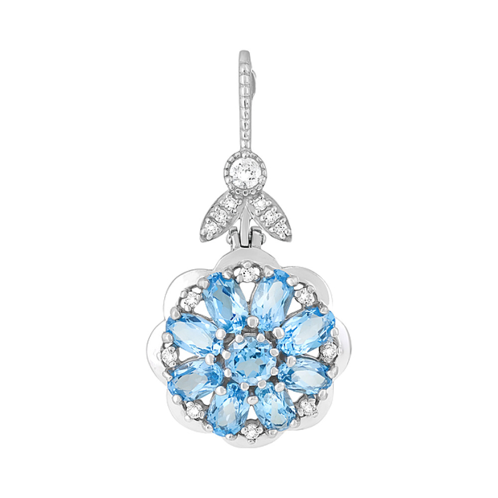 Серебряная подвеска с топазом и фианитом № 124397