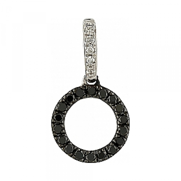 Золотая подвеска с чёрными и белыми бриллиантами № 104995