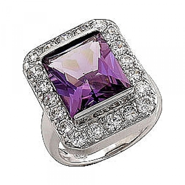 Серебряное кольцо с фианитом № 70736