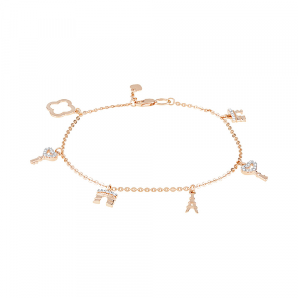 Золотой браслет с фианитами № 124359