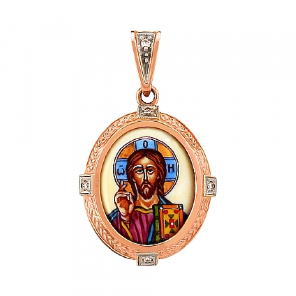 Икона с бриллиантом и эмалью № 25264