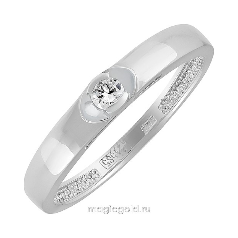 Золотое кольцо с бриллиантом № 139492