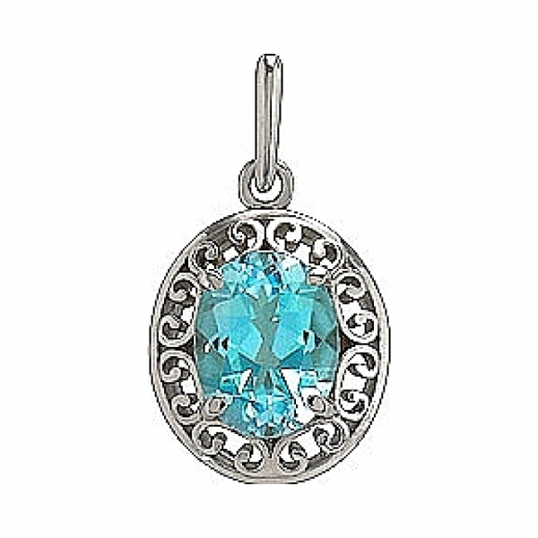 Серебряная подвеска с топазом № 77542