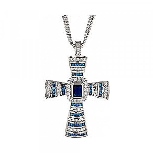 Серебряное колье с фианитами № 68650