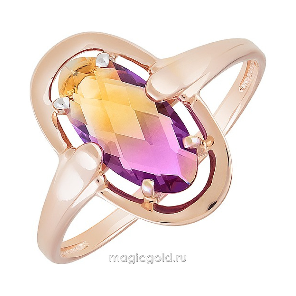 Золотое кольцо с аметрином  № 162569