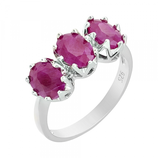 Серебряное кольцо с рубином № 68546