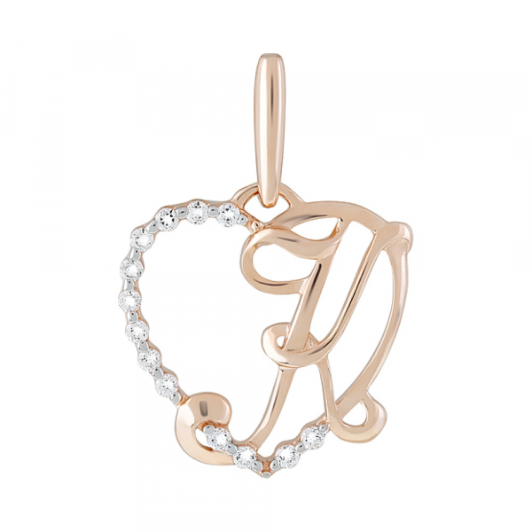 Золотая подвеска с фианитами № 126401