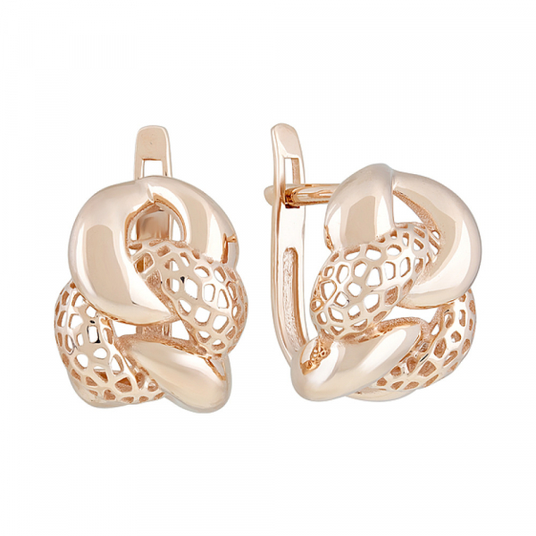 Золотые серьги без камня № 127362