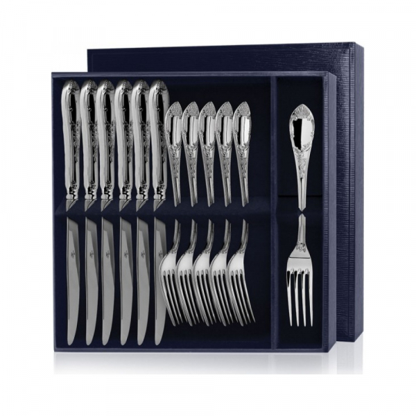 Серебряный столовый набор «Престиж» 12 предметов (вилки и ножи)