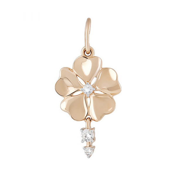 Золотая подвеска с фианитом № 133817