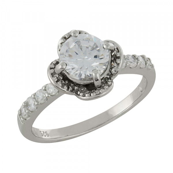 Серебряное кольцо с фианитом № 100921