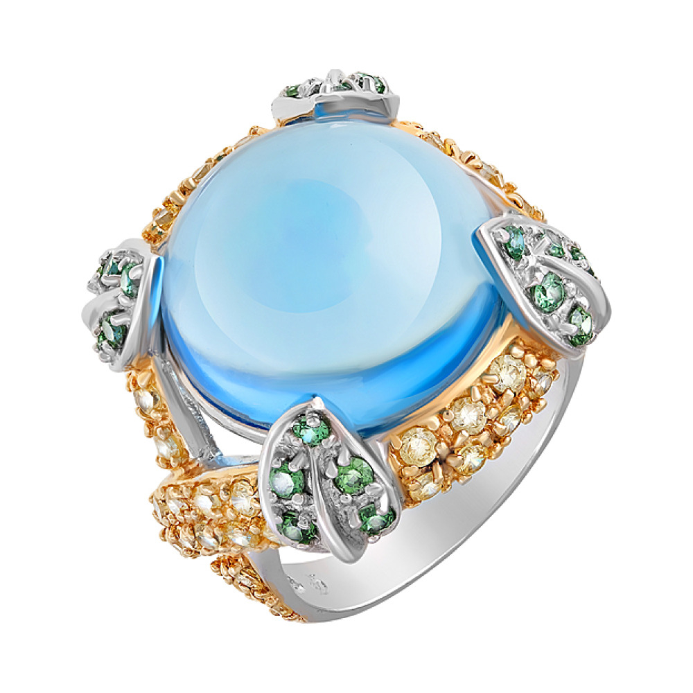 Серебряное кольцо с фианитом № 100215