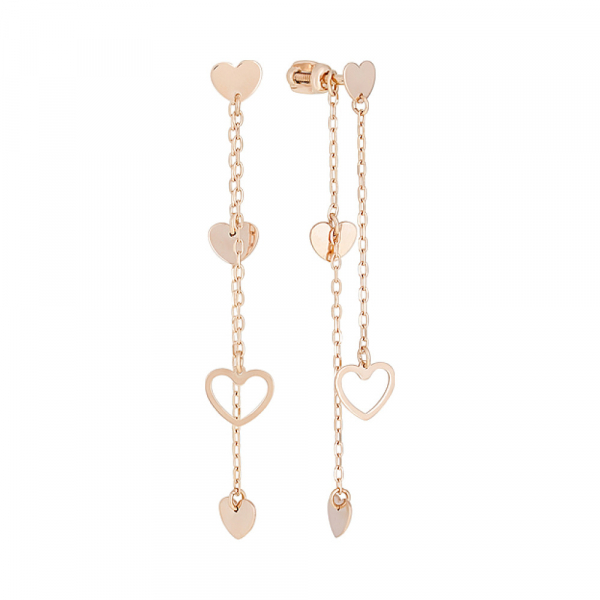 Золотые серьги без камня № 128005