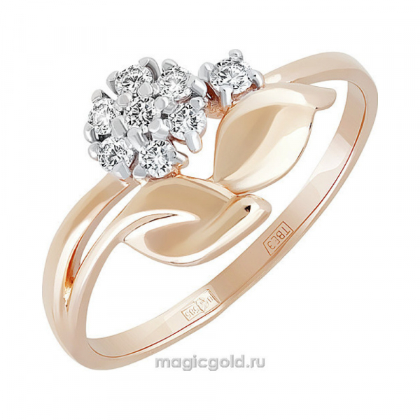 Золотое кольцо с фианитом № 155825