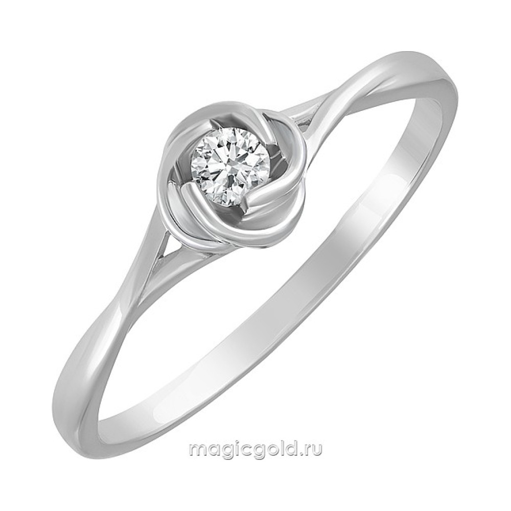 Серебряное кольцо с фианитом № 171362