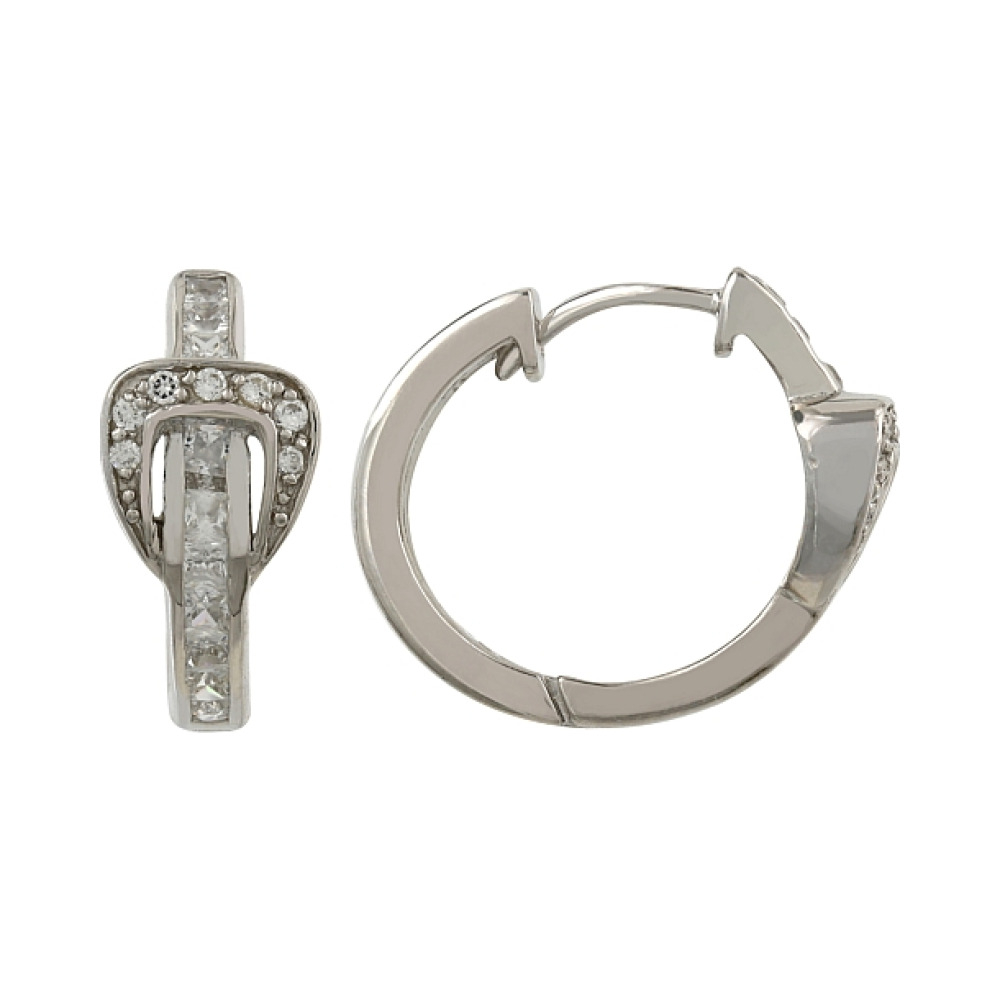 Серебряные серьги с фианитами № 106258