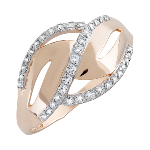 Золотое кольцо с фианитами № 127435