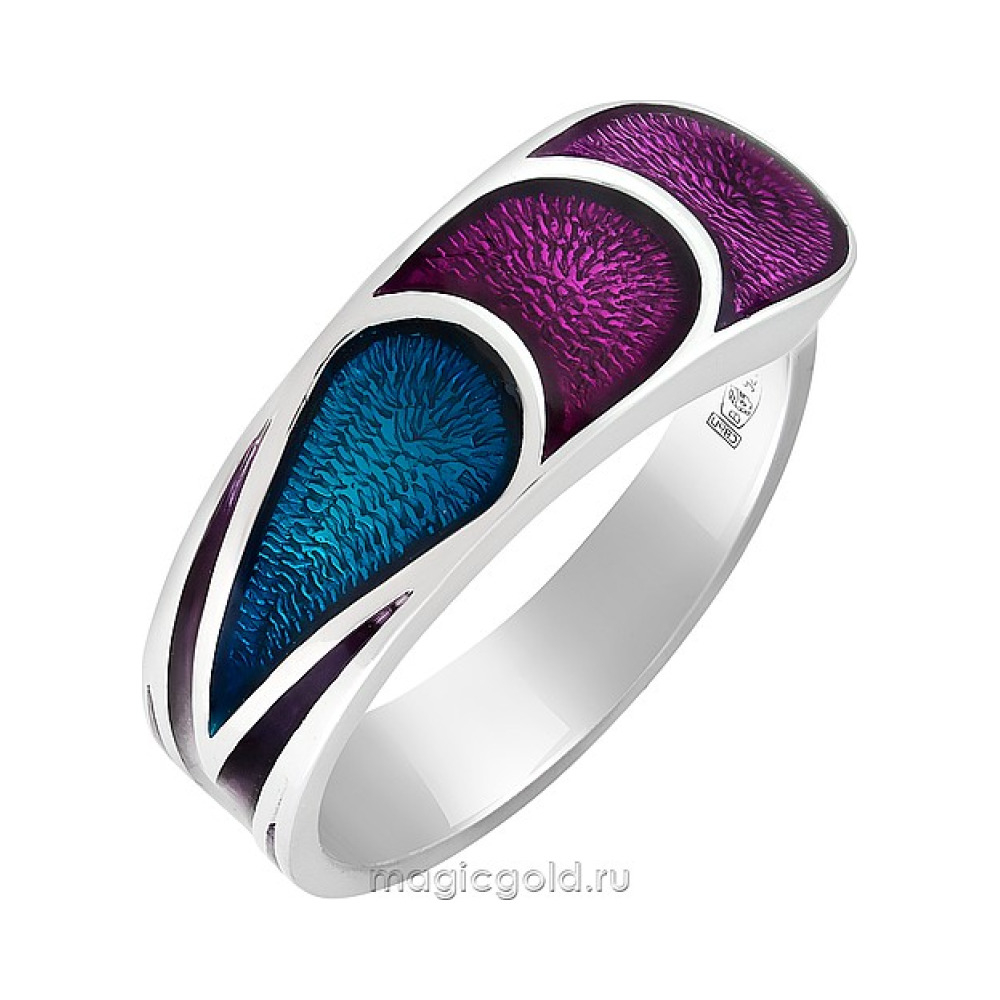 Серебряное кольцо с эмалью № 138690