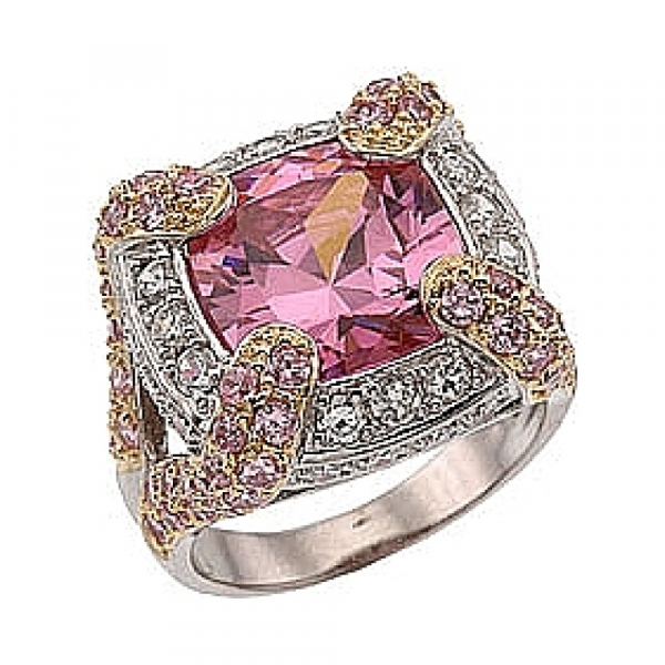 Серебряное кольцо с фианитом № 34117