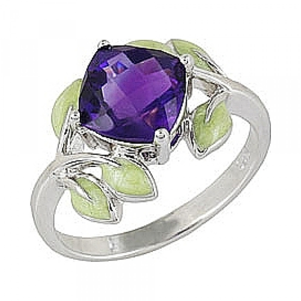 Серебряное кольцо с аметистом № 68515