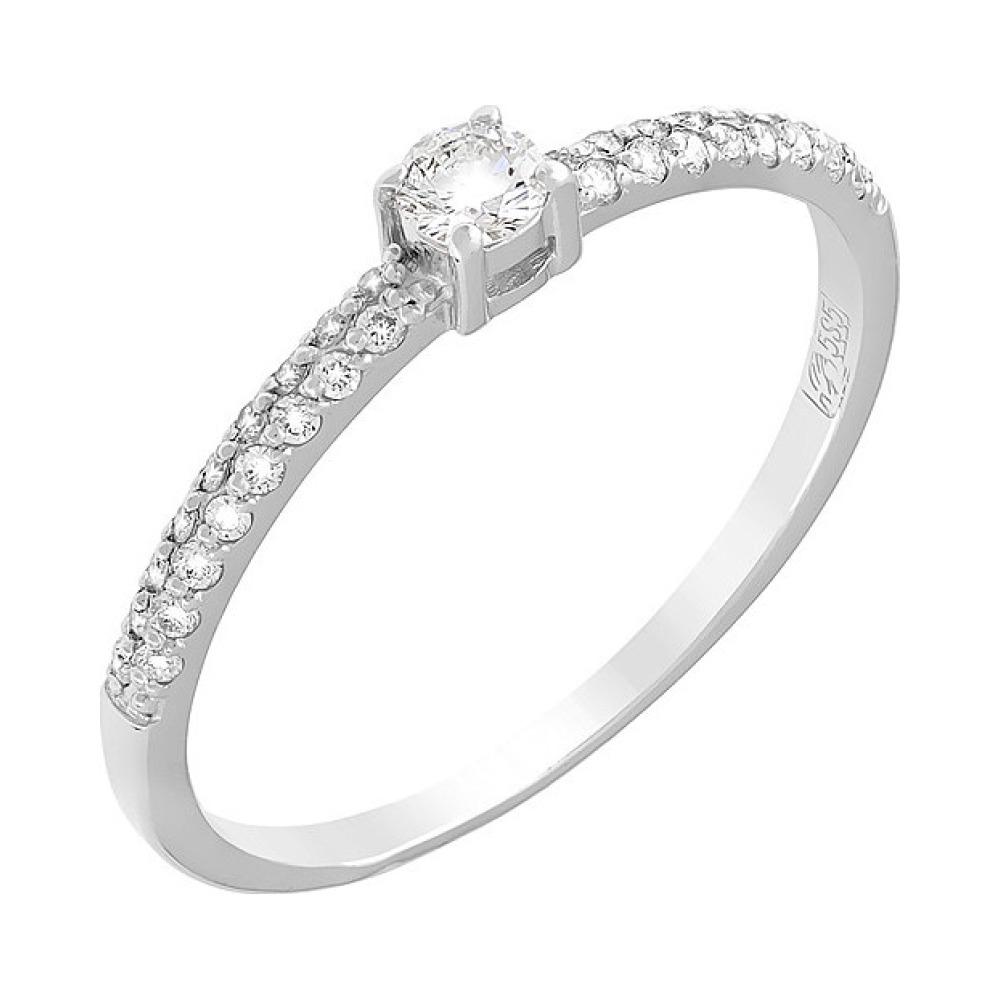 Золотое кольцо с бриллиантом № 116384