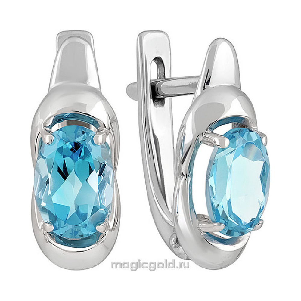 Золотые серьги с топазом № 137862
