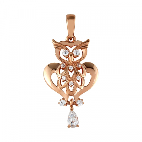 Золотая подвеска с фианитами № 99546