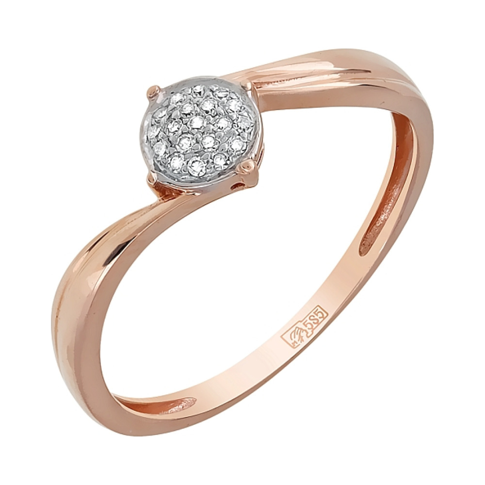 Золотое кольцо с бриллиантом № 113859