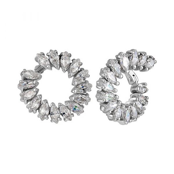 Серебряные серьги с фианитом № 133282