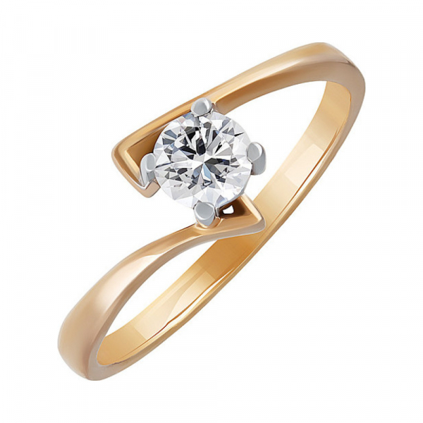 Золотое кольцо с бриллиантом № 27518