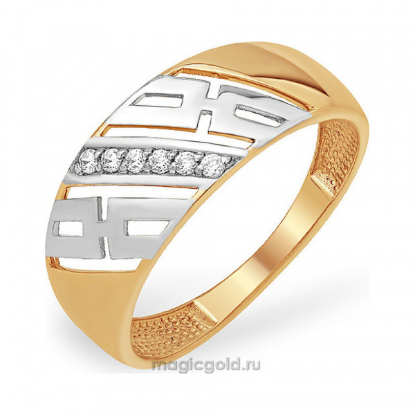 Золотое кольцо с фианитом № 140212