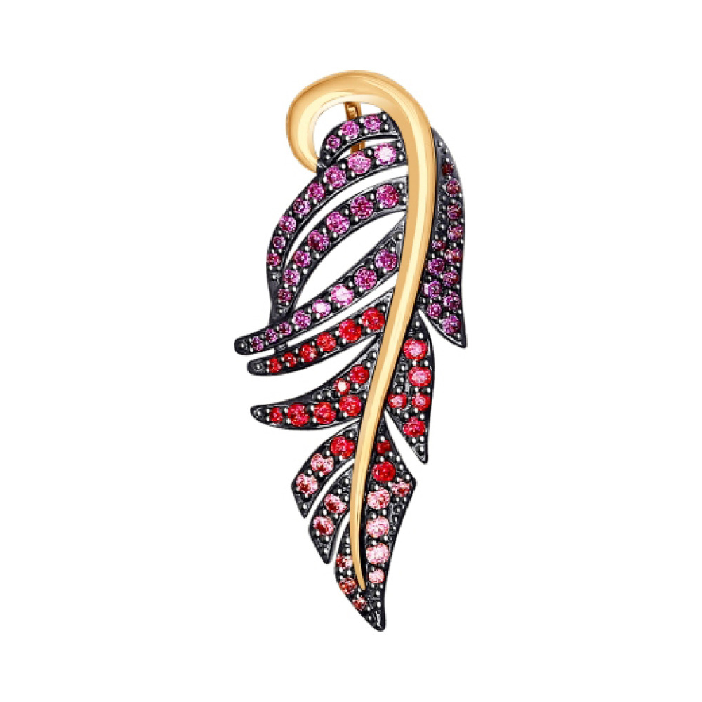 Золотая подвеска с фианитом № 140906