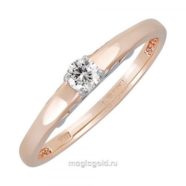 Золотое кольцо с бриллиантом № 161789