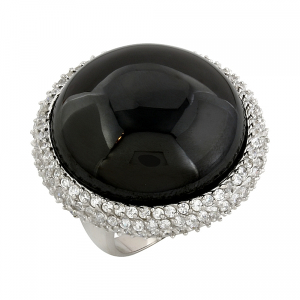 Серебряное кольцо с фианитом № 82482