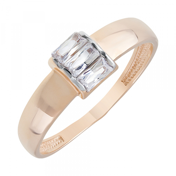 Золотое кольцо с фианитами № 126689