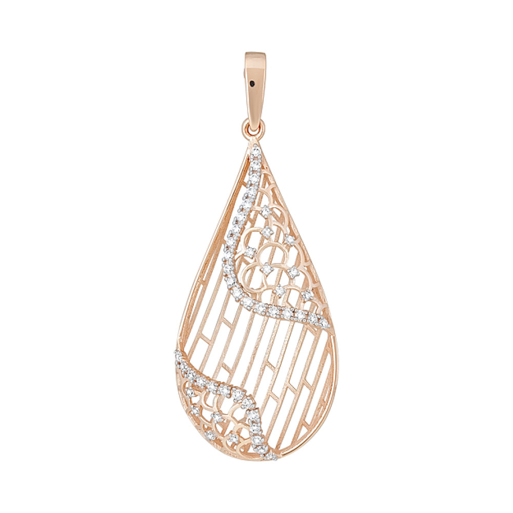 Золотая подвеска с фианитами № 127326