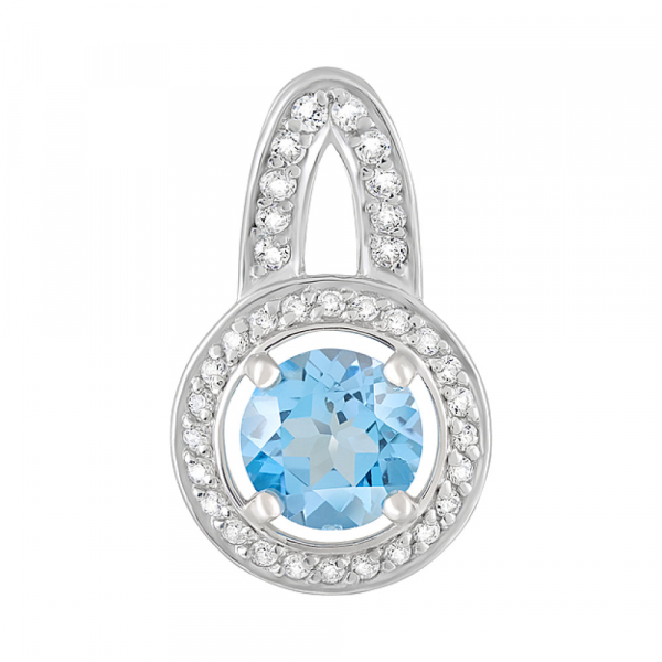 Серебряная подвеска с топазом и фианитом № 124678