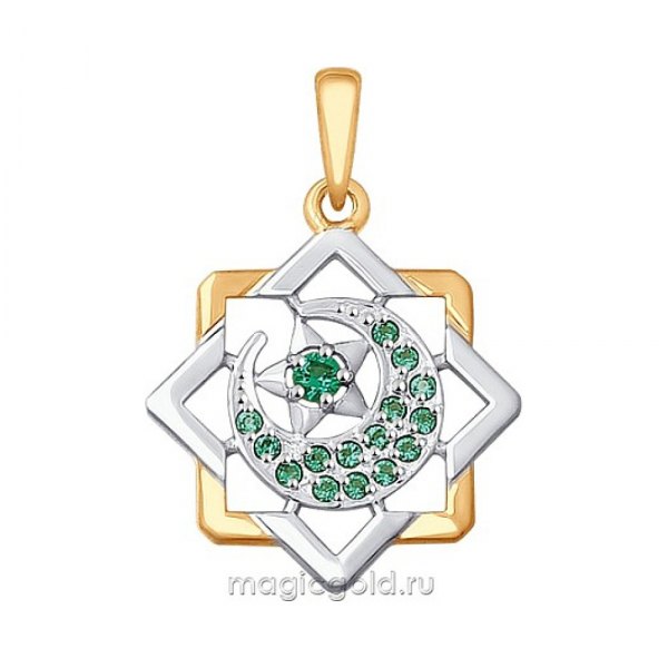 Золотая подвеска с фианитом № 164556