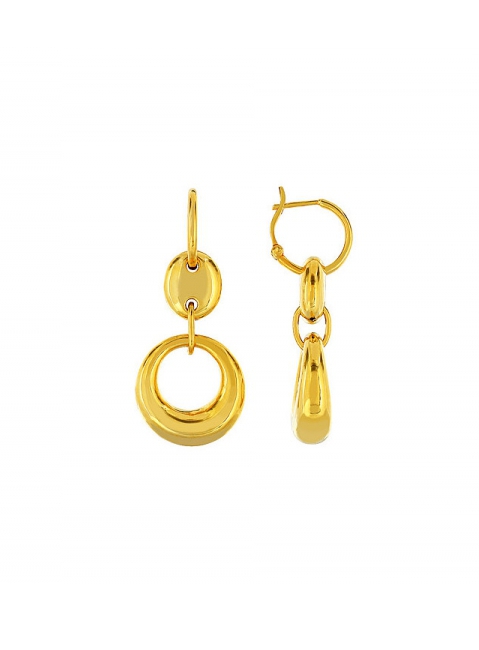 Серебряные серьги без камня с золотым покрытием № 82997